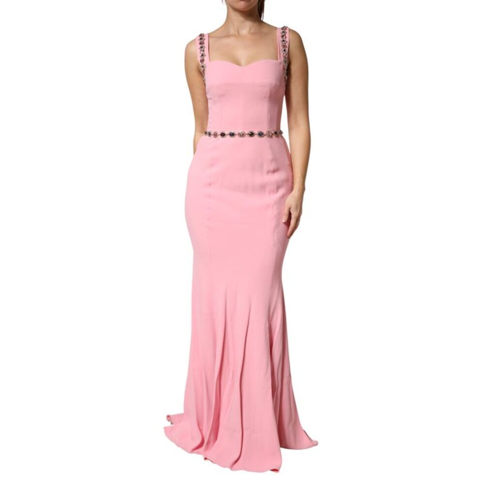 Dolce & Gabbana Pink Crystal Sheath Mermaid LongGown Women's Dress - Picture 1 of 5